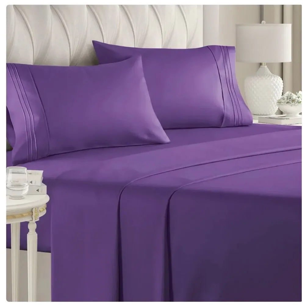 CGK Linens by CKG Unlimited 6Pc. Queen Sheet Set Purple NWT